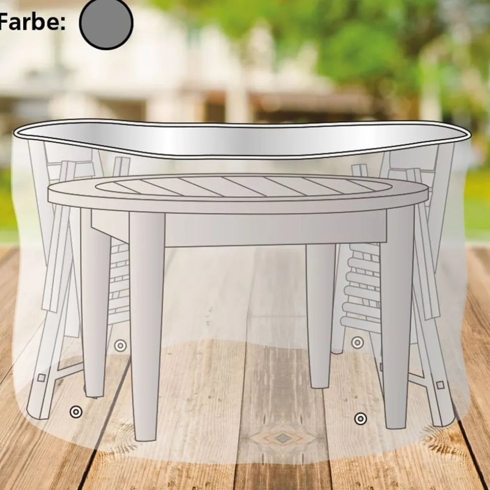 Abdeckhaube Fur Sitzgruppe Rund 180X95Cm Anthrazit