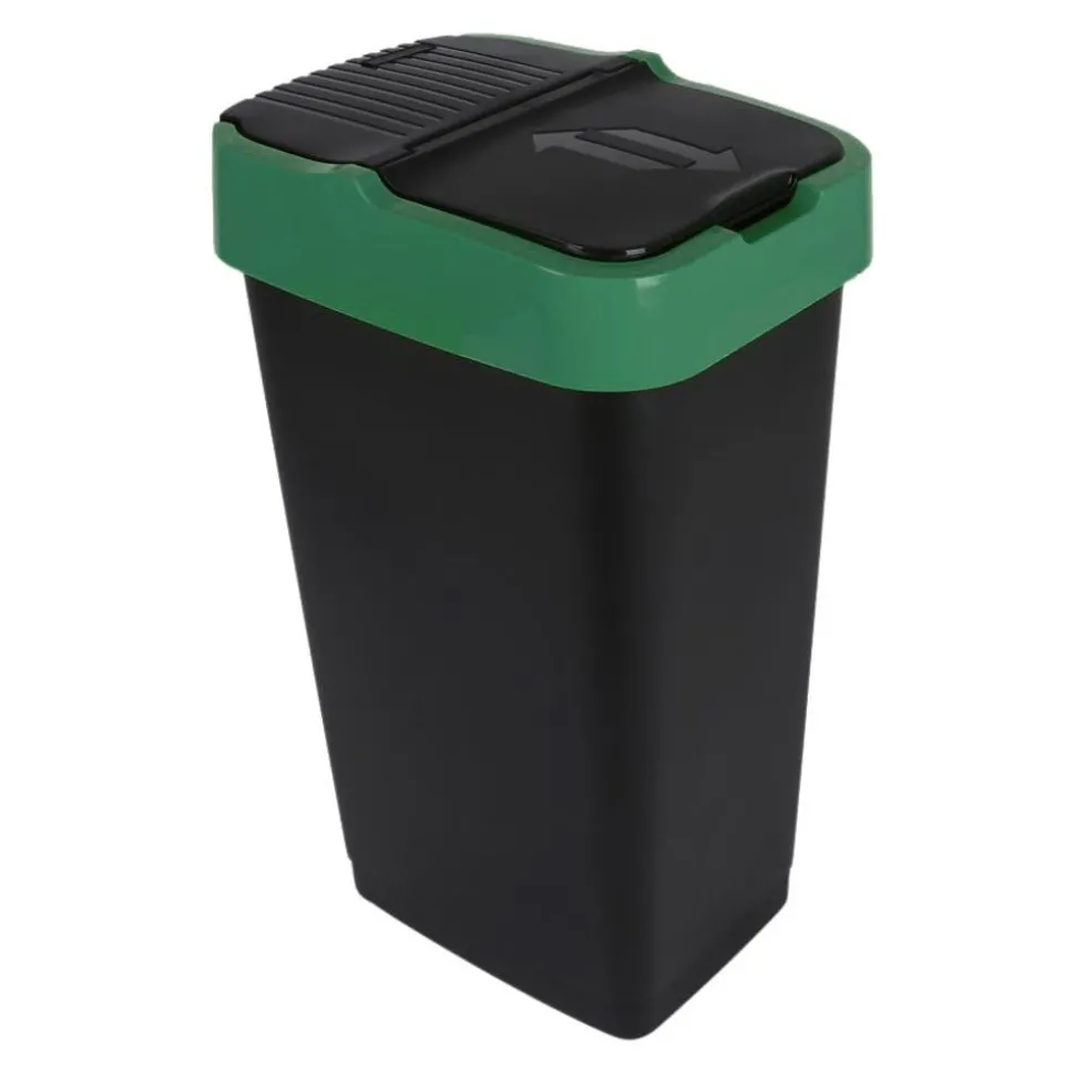 Abfalleimer Mit Schwingdeckel 60L Grun