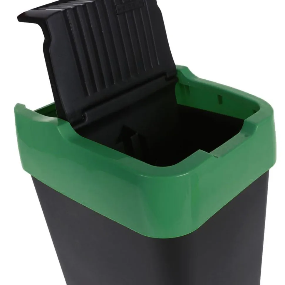 Abfalleimer Mit Schwingdeckel 60L Grun