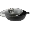 Aluguss-Servierpfanne Mit Glasdeckel Und Aromaknopf 32Cm