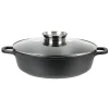 Aluguss-Servierpfanne Mit Glasdeckel Und Aromaknopf 28Cm
