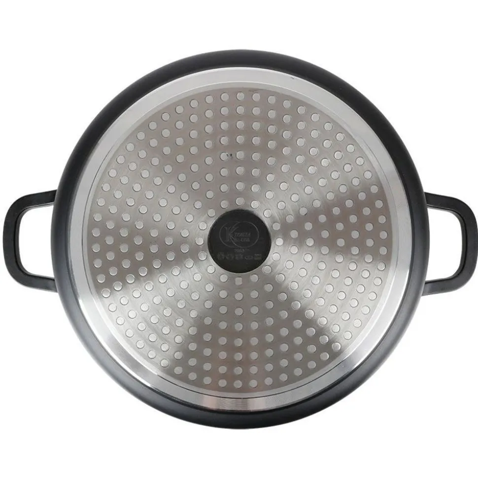 Aluguss-Servierpfanne Mit Glasdeckel Und Aromaknopf 24Cm