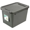 Aufbewahrungsbox Recycled Mit Deckel Und Rollen 60L Grau