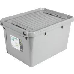 Aufbewahrungsbox Recycled Mit Deckel 32L Grau