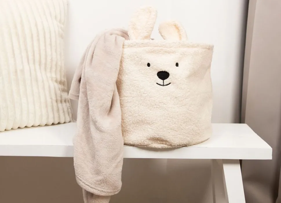 AufbewahrungsKörbe Aus Teddystoff 3Er-Set Beige