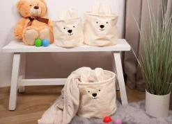 AufbewahrungsKörbe Aus Teddystoff 3Er-Set Beige
