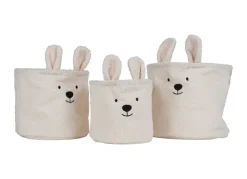 AufbewahrungsKörbe Aus Teddystoff 3Er-Set Beige