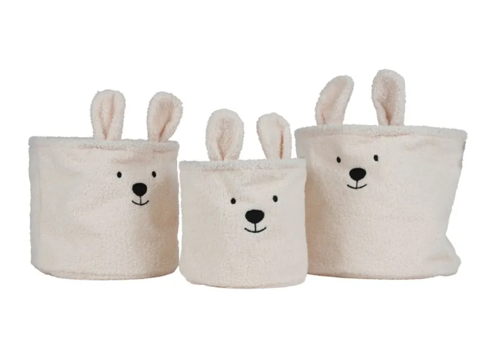 AufbewahrungsKörbe Aus Teddystoff 3Er-Set Beige
