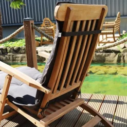 Auflage Teak Deckchair Braun-Anthrazit