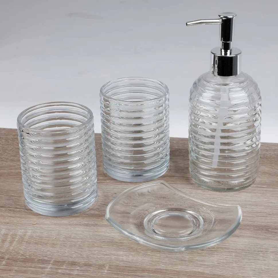Badezimmer-Set Aus Glas 4-Teilig