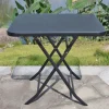 Balkon-Klapptisch Mit Glasplatte 70X70X70Cm Schwarz