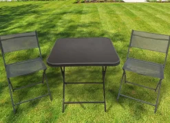 Balkon-Klapptisch Mit Glasplatte 70X70X70Cm Schwarz