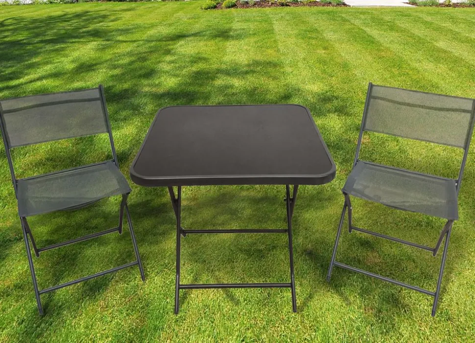 Balkon-Klapptisch Mit Glasplatte 70X70X70Cm Schwarz