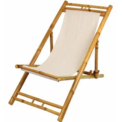 Bamboo Relax-Liegestuhl Beige