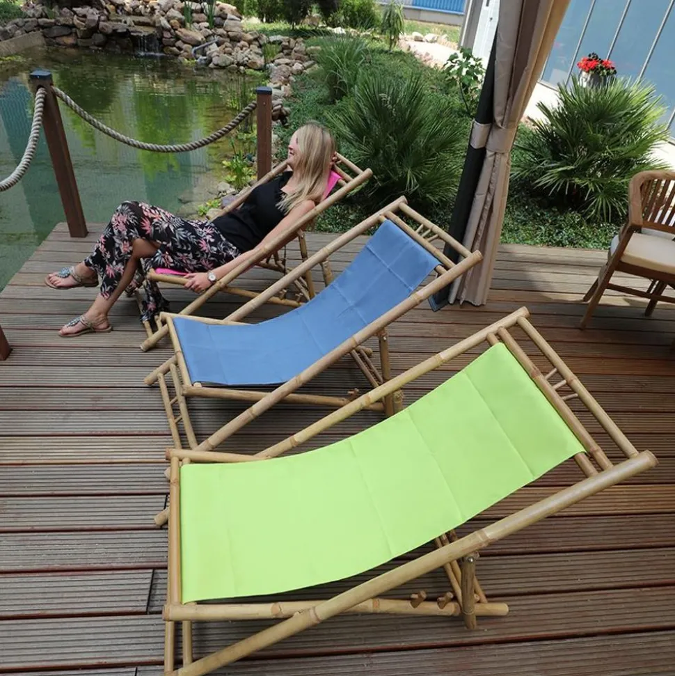 Bamboo Relax-Liegestuhl Grun