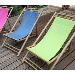 Bamboo Relax-Liegestuhl Rauchblau