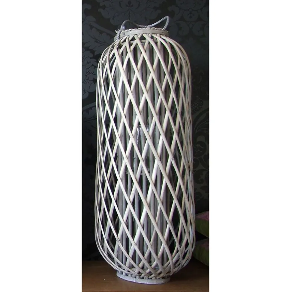 Bambuslaterne Mit Glaswindlicht 33X90Cm