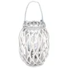 Bambuslaterne Mit Glaswindlicht 23X30Cm White-Washed