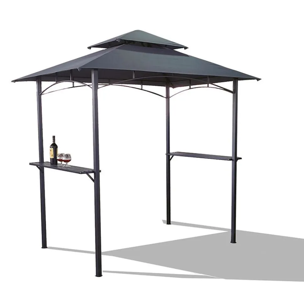 Bbq Grill-Pavillon Mit 2 Ablageflachen Anthrazit