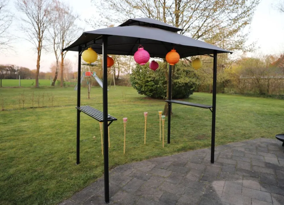 Bbq Grill-Pavillon Mit 2 Ablageflachen Anthrazit