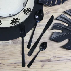 Besteck Aus Edelstahl 16-Teiliges Set Schwarz