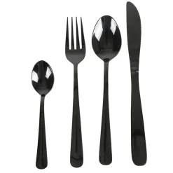 Besteck Aus Edelstahl 16-Teiliges Set Schwarz