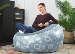 Bestway #75052 Aufblasbarer Sessel Inflate-A-Chair Blau Mit Print