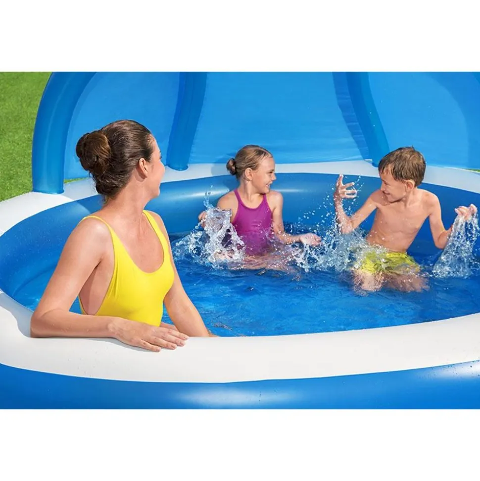 Bestway #54337 Family Pool Summer Days Mit Sonnenschutzdach 241X140Cm