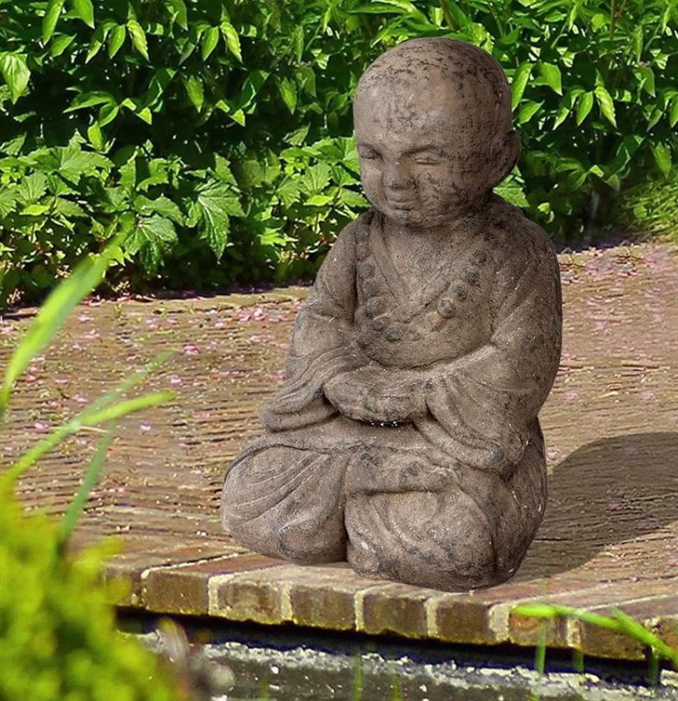 Betender Shaolin Monch Aus Beton 42Cm