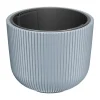 Blumentopf Milly Bauchig Rillendesign Mit Einsatz 39Cm Steingrau