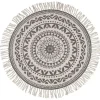 Boho-Teppich Mit Fransen 90Cm Natur/Grau
