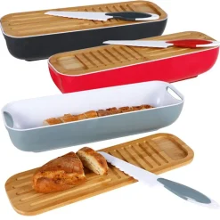 Brotkasten-Set Mit Schneidebrett & Brotmesser