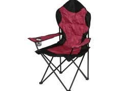 Camping-Klappsessel Deluxe Bordeaux/Schwarz