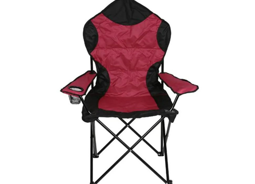 Camping-Klappsessel Deluxe Bordeaux/Schwarz