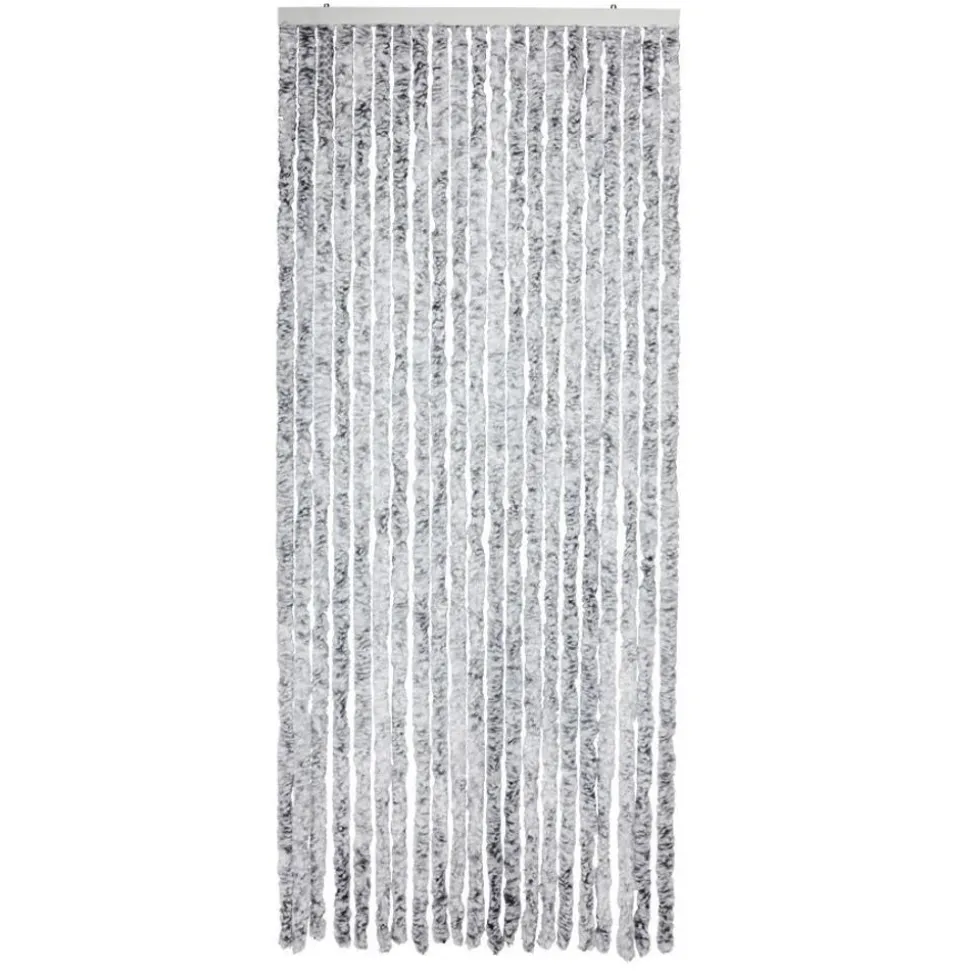 Chenille-Flauschvorhang 90X200Cm Grau/Weis