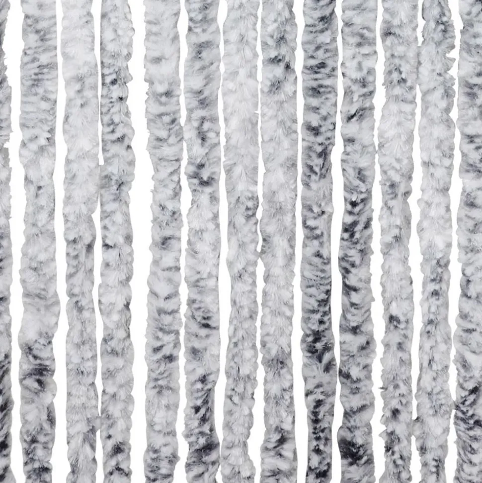 Chenille-Flauschvorhang 90X200Cm Grau/Weis