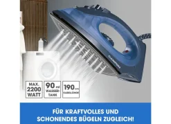 Cleanmaxx Dampfbugeleisen Mit Keramiksohle 2200W Blau/Dunkelblau