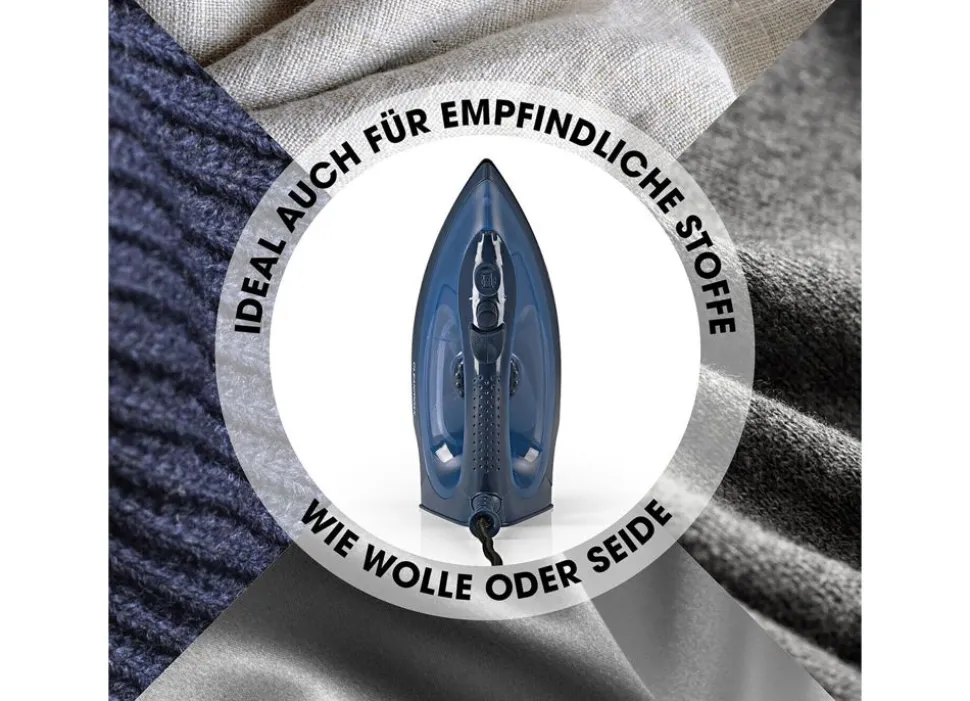 Cleanmaxx Dampfbugeleisen Mit Keramiksohle 2200W Blau/Dunkelblau