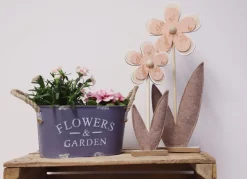 Deko-Blume Aus Filz Und Holz 2Er-Set