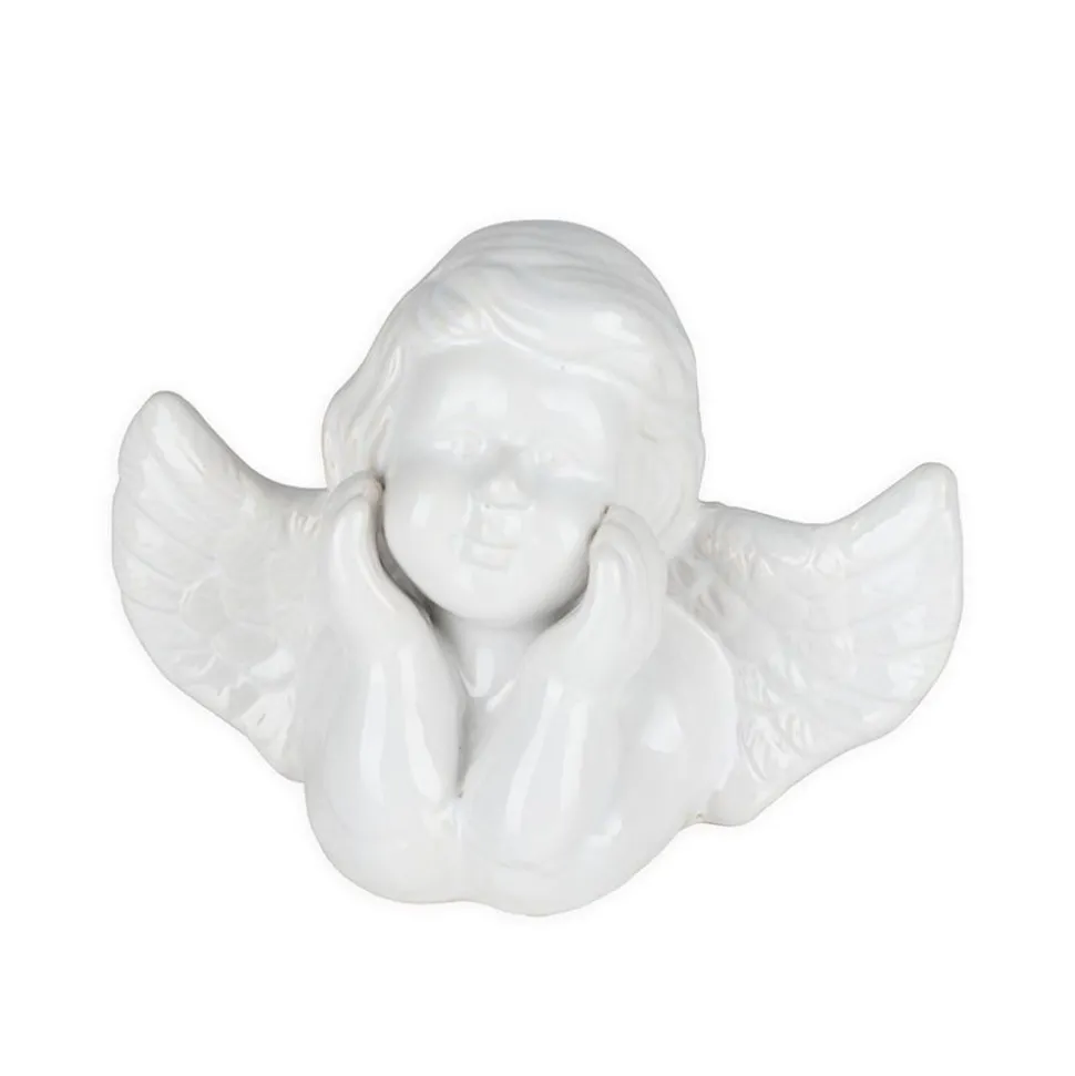 Deko-Engel 19,5X13X11,5Cm Glanzend Weis