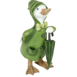 Deko-Ente Mit Regencape & Schirm