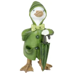 Deko-Ente Mit Regencape & Schirm