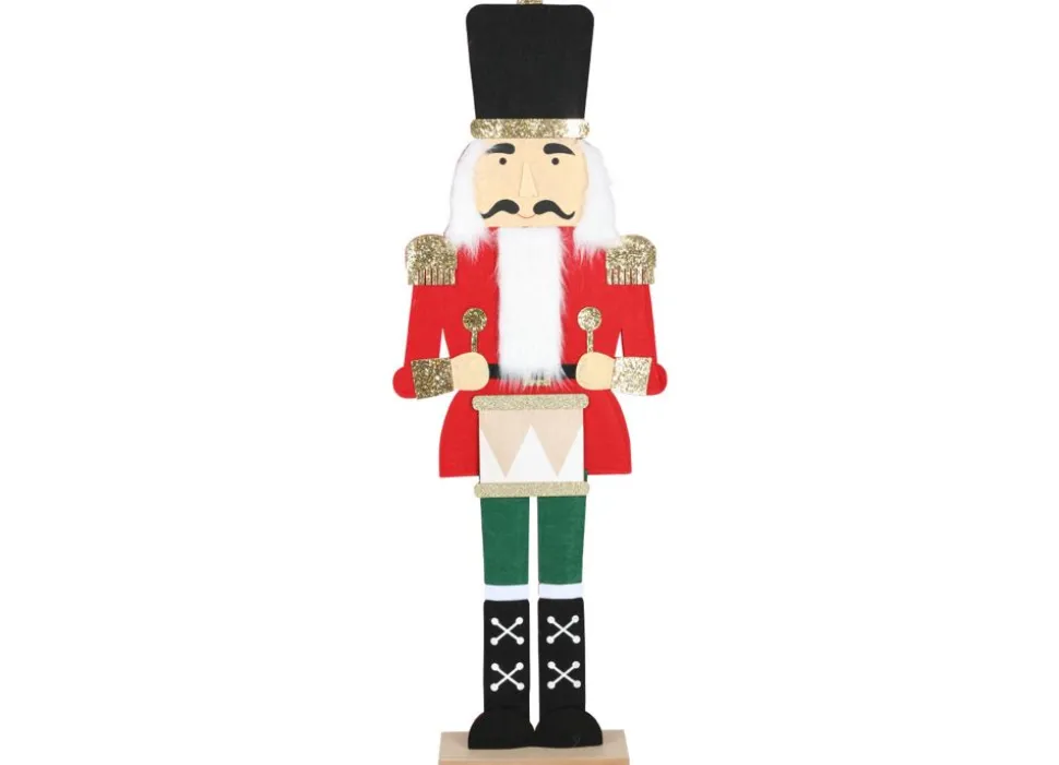 Deko-Figur Nussknacker Aus Filz 90Cm Rot