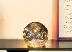 Deko-Glaskugel Mit 8 Leds Und Timer 10Cm Warmweis