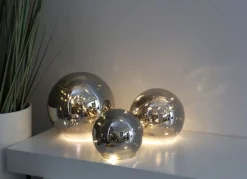 Deko-Glaskugel Mit 8 Leds Und Timer 10Cm Warmweis