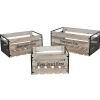 Deko-Holzboxen-Set Mit Metall Home Sweet Home 3-Teilig