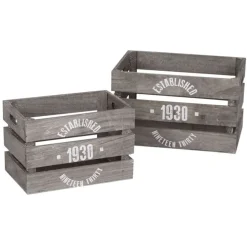 Deko-Holzkisten-Set Established 1930 2-Teilig