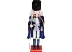 Deko-Nussknacker Mit Samtumhang 38Cm Royalblau