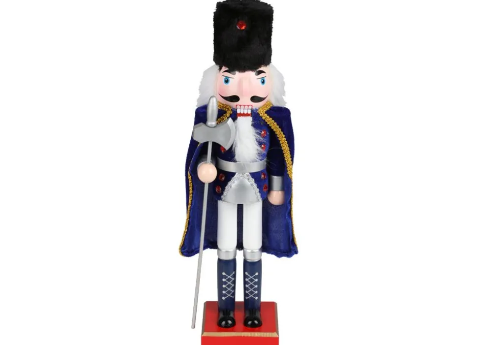 Deko-Nussknacker Mit Samtumhang 38Cm Royalblau