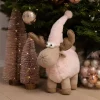 Deko-Rentier Mit Zipfelmutze 29X24X42Cm Rosa/Beige